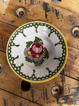 Vintage ručne maľovaný keramický tanier