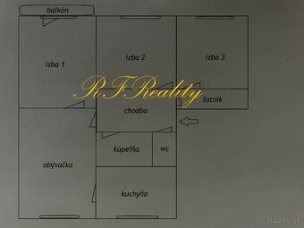 RFReality 4 izb. veľkometrážny byt s balkónom - Radvaň