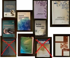 Rôzne knihy/učebnice pre študentov Ekonomickej univerzity