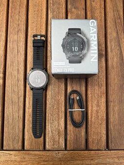 fenix 7X Pro Sapphire Solar, Carbon Gray DLC Titanium, Black