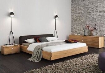 Masívna dubová manželská postel 180x220