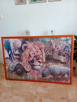 Obraz z puzzle – Africká divočina, zarámovaný a zasklený