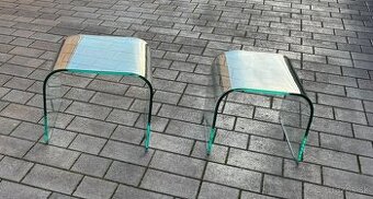 Sada 2ks konferenčných sklenených stolíkov
