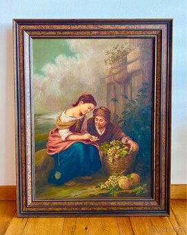 Starý krásný obraz, olejomalba na plátně