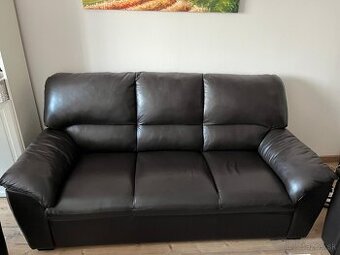 Kožená sedačka 3+2+1hnedá