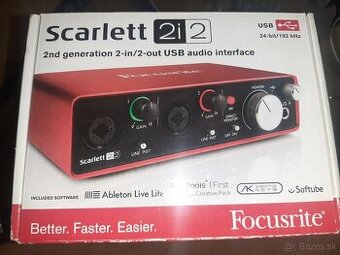 Predám zvukovú kartu Scarlett 2i 2