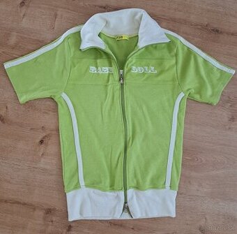 hraškovozelené tričko s obojstranným, zipsom, S/M