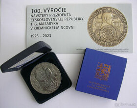 Ag medaila T.G.Masaryk v mincovni Kremnica - pokovená Ródiom