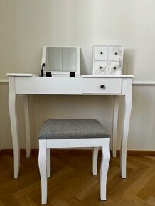 Kozmetický stolík s taburetkou, 85x36x77 cm