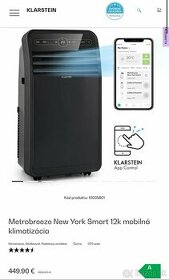 Klarstein klimatizácia Metrobreeze New York Smart 12k
