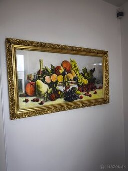 Na predaj 2 obrazy vo výrazných zlátených rámoch – výšivka &