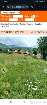 Predam pozemok