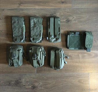 Taktické MOLLE púzdra, olivová farba