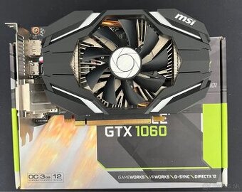 Predám MSI GeForce GTX 1060 3GB
