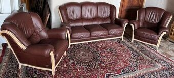 Luxusní italská kožená sedací souprava 3+1+1, 4334