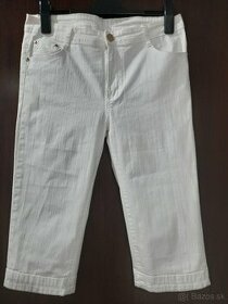 Biele 3/4 strečové džínsy