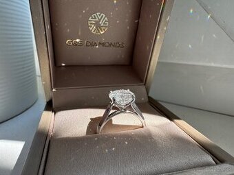 Prsten z 14 kt. bieleho zlata s 3ct lab grown diamantom