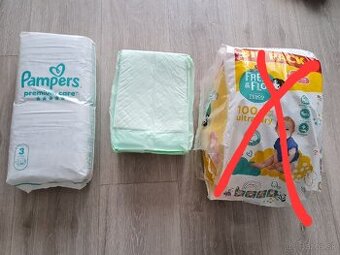 Pampers premium care + prebalovacie podložky - 1