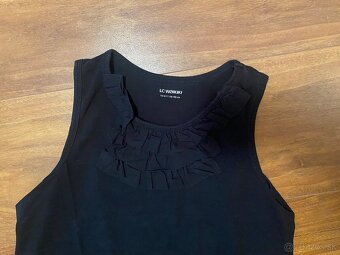 Čierne bavlnené tielko s volánmi, 156-160 cm