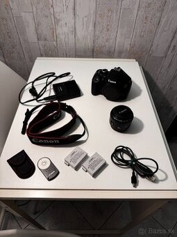 Canon EOS 650D + Canon EF 50mm f/1.8 II + príslušenstvo