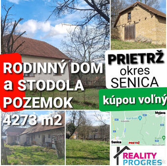 RODINNÝ DOM, STODOLA a POZEMOK 4273 m2 PRIETRŽ okres SENICA