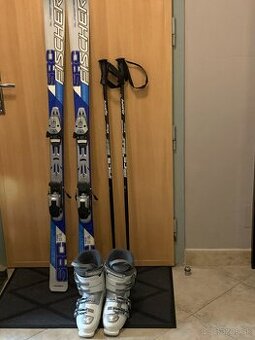 Lyže Fischer Esprit 155, lyžiarky Nordica č. 37, paličky