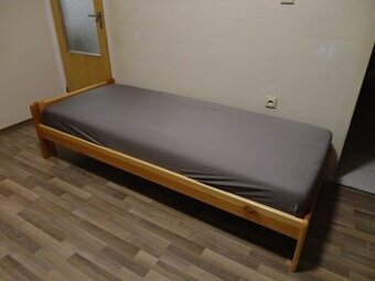 Drevená Posteľ + madrac - jednolôžková