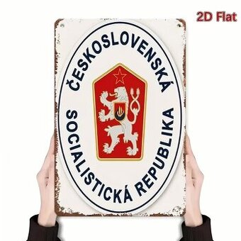 Kovova retro tabula ČSSR 30x20 cm