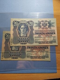 Predám 2ks 20k 1913 II.vydanie v UNC stave
