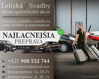 Preprava na letiská od 1-8 os Rimavská Sobota a okolie