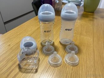 Philips Avent fľašky sklená a plastová + nové cumlíky