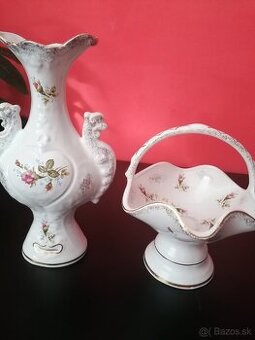 Porcelánová váza a košík
