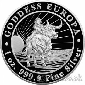 Investičné striebro Tokelau Godess Europa 2022. - 1