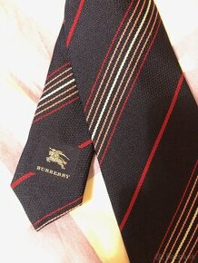 Panska Kravata, hodvab, tmavo modra pasikova Burberry - 1