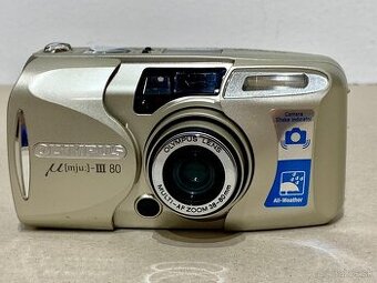 Olympus Mju III 80 …. Fotoaparat …, kinofilm (na opravu)