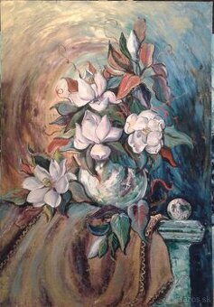 Obraz, originál, olejomaľba, v ráme Zátišie