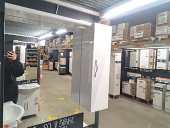 skrinka spolu so zrkadlom a podsvietením biela 103 x80