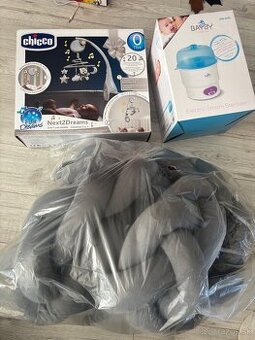 Hojdacie kreslo, mantinel do postieľky, sterilizátor, koloto