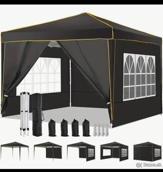 Nožnicovy párty stan 3x3 s bočnicami