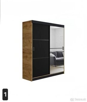 SKRINE 138 grafit a čierna so zrkadlom