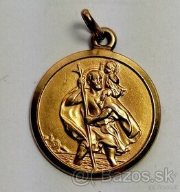 Zlatý medailón, 375/1000, 3,17g, priemer 1,8cm