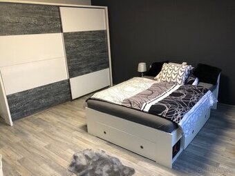 Manželská posteľ 140x200 BIELA ✅