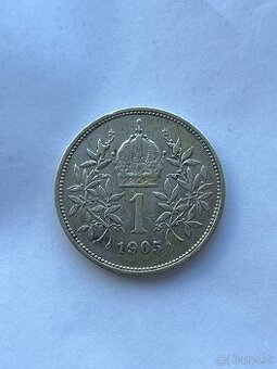 Predám vzácnu 1 korunu 1905 bz v peknom stave