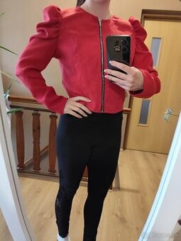 Červené tenké sako na zips