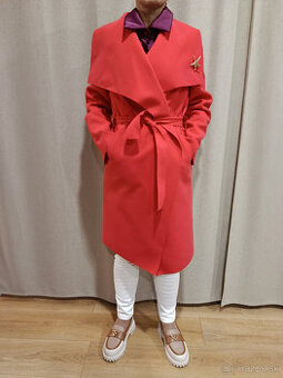 Kabát ružový, prechodný, veľ. S-M, TOP stav