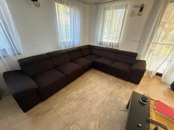 Sedacia súprava, látka čokoládová, SEGORIA LUX