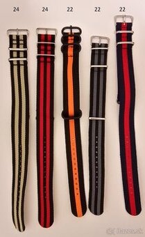 NATO nylonový remienok na hodinky 22 mm / 24 mm – nový, viac
