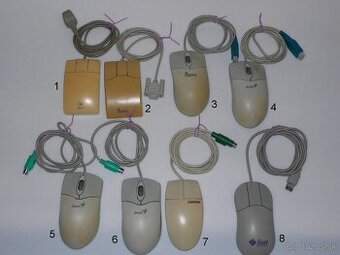 Predám Retro myši na serial, PS/2, a USB port