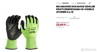 Milwaukee pracovné rukavice - stupeň 3 proti prerezaniu
