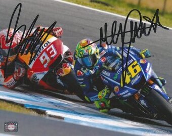 M. Márquez & V. Rossi - foto s podpisem + COA